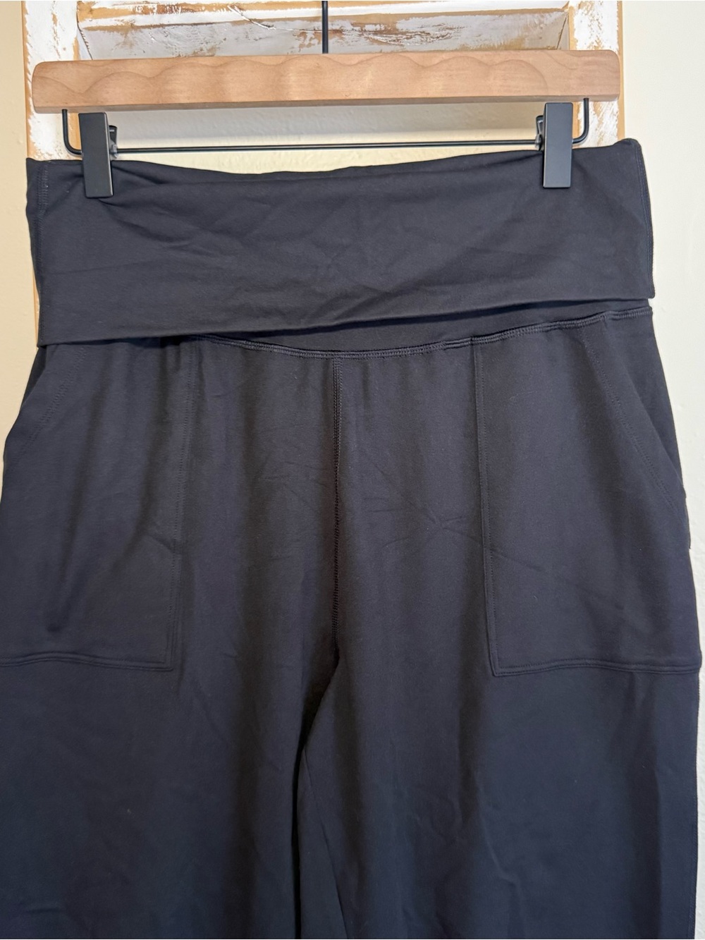 Aerie Black Fold-Over High-Rise Jogger Leggings NWT